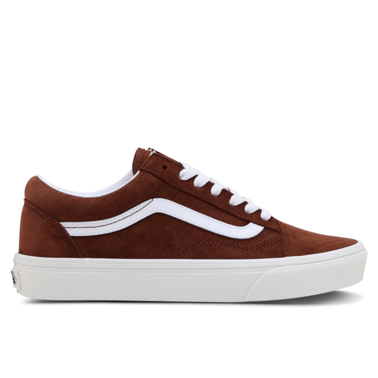 Vans Women's Old Skool Suede Shoes in Brown Earth/True White