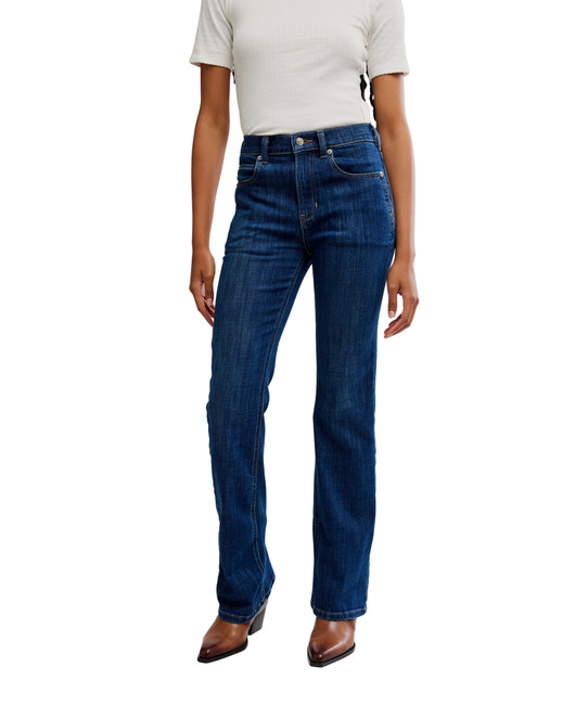 Free People Double Knot High Rise Straight Jeans Screenshot full length view