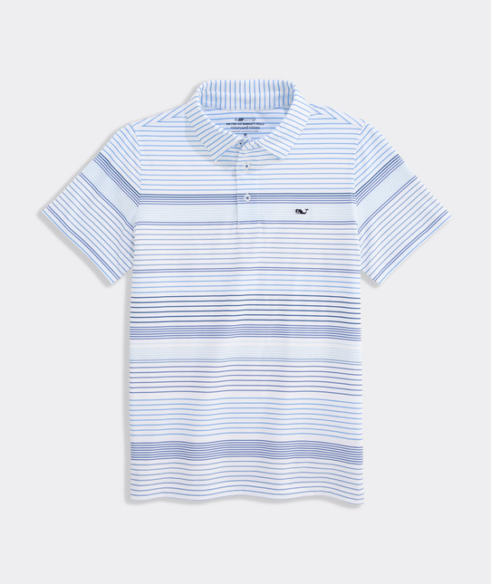 Vineyard Vines Boys' Performance Kiawah Engineer Stripe Sankaty Polo