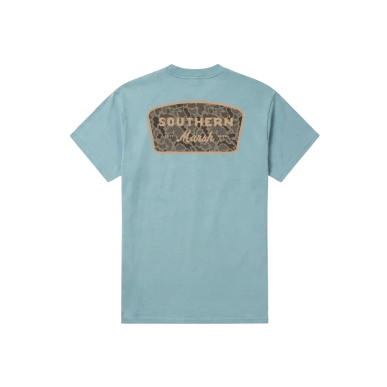 Southern Marsh Boys' Branding Retro Camo Tee Galicia Green detail
