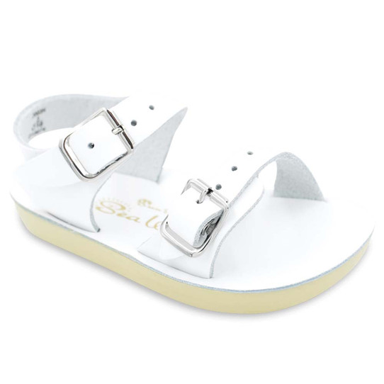 Salt Water Sandals Baby White Sun-San Sea Wee sandals, size 5