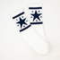 TYLER'S Texas Star Crew Socks in white and navy colorway