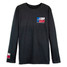 TYLER'S Texas Flag Long Sleeve Cuffless Tee black front view
