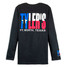 TYLER'S Texas Flag Long Sleeve Cuffless Tee black back view