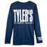TYLER'S Navy/White Long Sleeve Cuffless Tee back view