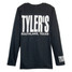 TYLER'S Black/White Long Sleeve Cuffless Tee back view