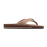 Rainbow Men's Double Layer Leather Sandals Dark Brown front view