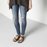 Birkenstock Kids' Mocha Birkibuc Mayari Sandals shown from angled side view