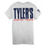 TYLER'S Grey/Navy Block Tee back view Austin