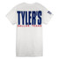 TYLER'S White/Navy Block Tee Dallas back view
