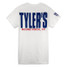 TYLER'S White/Navy Block Tee Round Rock back view
