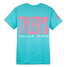 TYLER'S Lagoon Blue/Baby Pink Comfort Color Tee Dallas back view