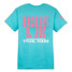 Racquet & Jog Lagoon Blue/Baby Pink Comfort Color Tee back view