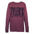 TYLER'S Maroon/Navy Long Sleeve Track Tee Southlake back view