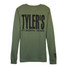 TYLER'S Military Green/Black Long Sleeve Track Tee back view Fort Worth
