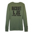 Racquet & Jog Military Green/Black Long Sleeve Track Tee