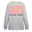 TYLER'S Long Sleeve Block Tee in ash and baby pink, back view
