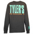 TYLER'S Charcoal and Mint Long Sleeve Block Tee, back view