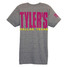 TYLER'S Heather Grey/Pink Track Tee back view, Dallas
