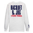 TYLER'S White/Navy Long Sleeve Block Tee back view