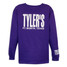 TYLER'S Kids' Long Sleeve Tee in purple and white back view