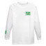 TYLER'S Kids' White and Green Long Sleeve Tee, angled view
