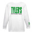 TYLER'S Kids' White and Green Long Sleeve Tee back view