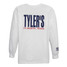TYLER'S Kids' White/Navy Long Sleeve Tee back view