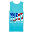 ERLEBNISWELT-FLIEGENFISCHEN'S Lagoon/American Flag Comfort Color Tank Top - Austin ERLEBNISWELT-FLIEGENFISCHEN'S Lagoon/American Flag Comfort Color Tank Top - Austin