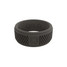 Qalo Men's Step Edge Crosshatch Ring in Dark Grey