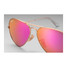 Ray-Ban Aviator Flash Lenses sunglasses in gold frame with cyclamen lenses.