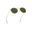 Ray-Ban Round Metal Sunglasses in gold frame with green lenses, angled view