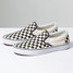 Vans Classic Checkerboard Slip On Shoes - Black/Off White Check