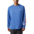 The Columbia Men's PFG acirc; Stay cool, dry, and protected under the sun with the in Vivid Blue Heather/Bright Nectar Logo The Columbia Men's PFG acirc; Stay cool, dry, and protected under the sun with the in Vivid Blue Heather/Bright Nectar Logo