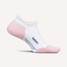 The Feetures Elite Max Cushion No Show Tab Socks in White/Rose