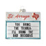 El Arroyo Bad Decisions Ornament in red and white ceramic design
