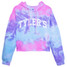 TYLER'S Tie Dye Cropped Hoodie Cotton Candy
