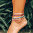 Pura Vida Bubble Gum Anklet in Bubble Gum front view