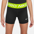 Nike Pro Girls' 3" Shorts in Black Volt