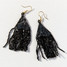 Ink & Alloy Luxe Petite Fringe Earrings - Black