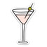 Pink Martini Glass Sticker