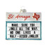 El Arroyo Half Jingler Ornament with bell detail and festive design