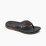 Reef Men's Cushion Lux Leather Sandals Black/Brown back view