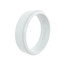 Qalo Women's Narrow Polished Step Edge Silicone Ring in White