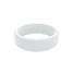 Qalo Women's Narrow Polished Step Edge Silicone Ring in White front view