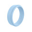 Qalo Women's Narrow Polished Step Edge Silicone Ring in Light Blue detail