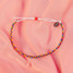Pura Vida Pride Mini Braid Anklet in multicolor rainbow design detail view