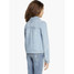 Levi's Girls' Denim Trucker Jacket in classic blue denim, angled view.