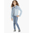 Levi's Girls' Denim Trucker Jacket in classic blue denim, angled view