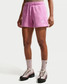 Nike Women's Sportswear Club Fleece Mid-Rise Shorts in Light Magenta colorway